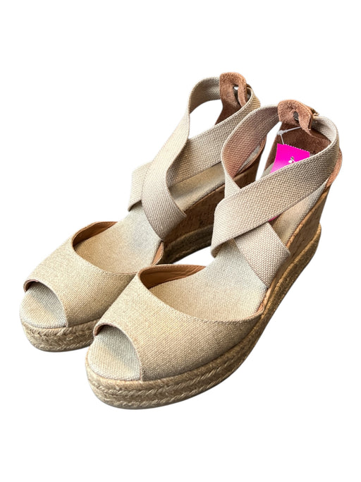 Tory Burch Shoe Size 9 Tan Leather Upper open toe Crisscross toe strap Shoes Tan / 9