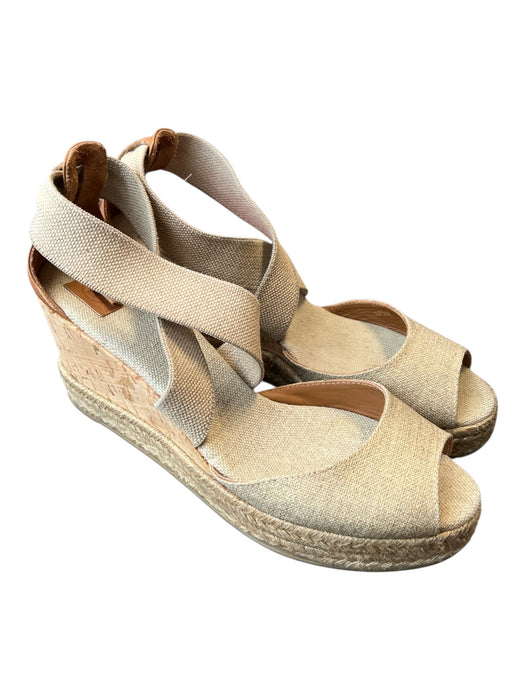 Tory Burch Shoe Size 9 Tan Leather Upper open toe Crisscross toe strap Shoes Tan / 9