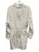 TCEC Size M White Cotton Blend Denim Long Balloon Sleeve 1/2 Button Front Dress White / M