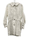 TCEC Size M White Cotton Blend Denim Long Balloon Sleeve 1/2 Button Front Dress White / M