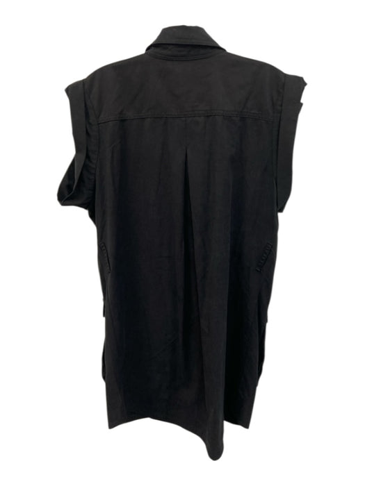 Elan Size M Black Lyocell blend Sleeveless Zip Front Utility Pockets Dress Black / M