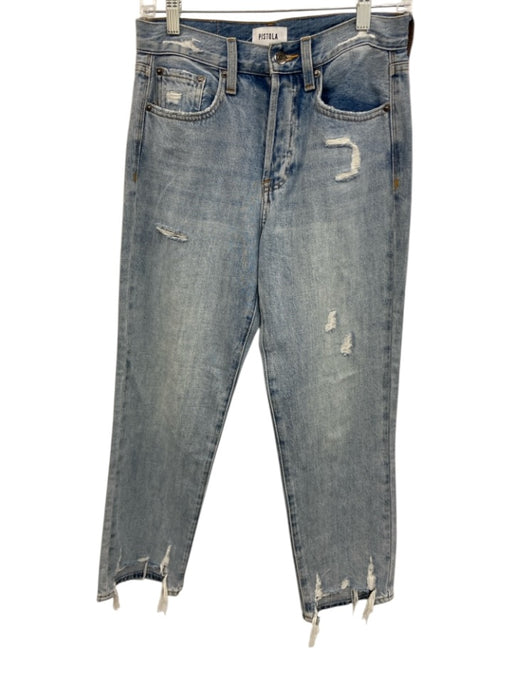 Pistola Size 25 Cotton Blend Denim Distressed High Waist Button Fly Jeans Cotton Blend / 25