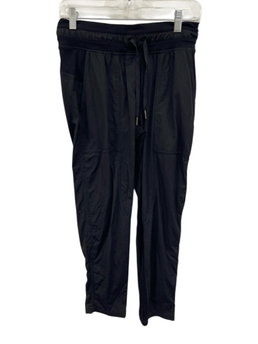 Lululemon Size 4 Black Missing Fabric Tag Elastic & Drawstring Waist Slim Pants Black / 4