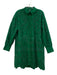 By Anthropologie Size S Green Cotton Long Sleeve Eyelet Button Front Dress Green / S