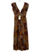 Love The Label Size S Mixed Browns Cotton Puff Cap Sleeve Leopard Print Dress Mixed Browns / S