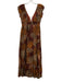 Love The Label Size S Mixed Browns Cotton Puff Cap Sleeve Leopard Print Dress Mixed Browns / S