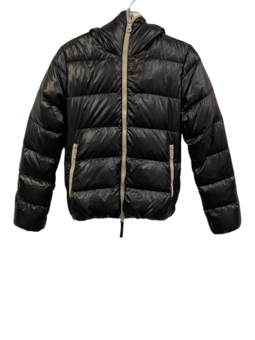 Duvetica Size 38 Black Polyamide Down Fill Puffer Zip Front Hooded Jacket Black / 38
