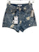 RE/DONE Size 25 Light Wash & White Cotton Denim Acid Splash Button Fly Shorts Light Wash & White / 25