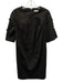 Trina Turk Size 2 Black Rayon Blend 1/2 Sleeve Bow Detail Back Zip Mini Dress Black / 2