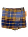 Free People Size 0 Blue Yellow & Red Cotton Plaid Snap Button Front Mini Skort Blue Yellow & Red / 0