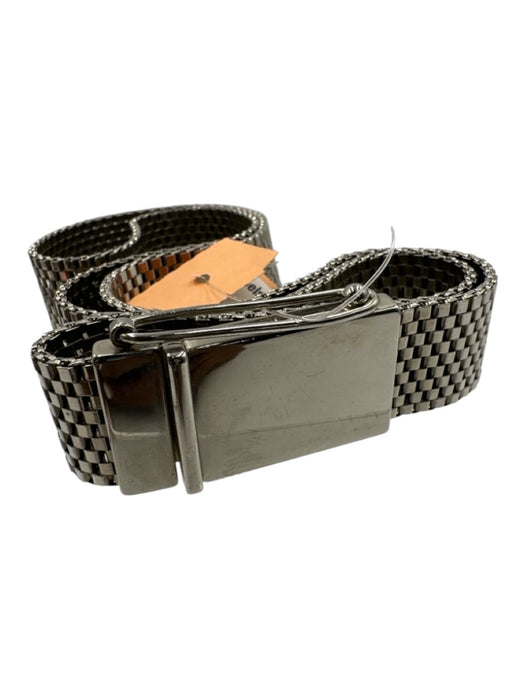 Calvin Klein Silver Tone Metal Chain Rectangle buckle Box Clasp Belts Silver Tone / M