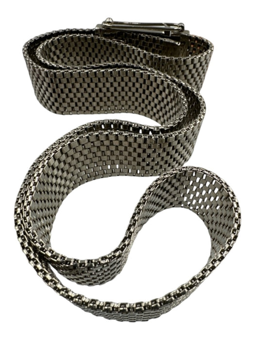 Calvin Klein Silver Tone Metal Chain Rectangle buckle Box Clasp Belts Silver Tone / M