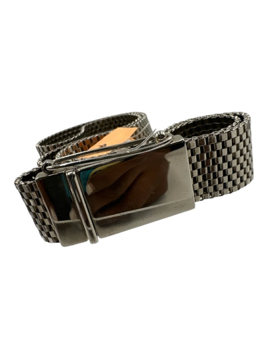 Calvin Klein Silver Tone Metal Chain Rectangle buckle Box Clasp Belts Silver Tone / M