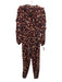 Ulla Johnson Size 2 Navy Blue & Orange Cotton Floral Drawstring Waist Jumpsuit Navy Blue & Orange / 2
