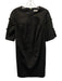 Trina Turk Size 2 Black Rayon Blend 1/2 Sleeve Bow Detail Back Zip Mini Dress Black / 2