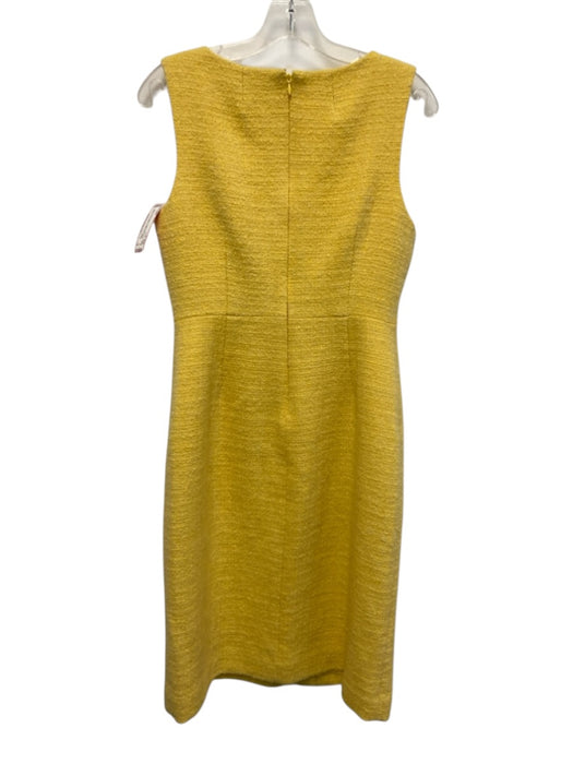 J. Crew Size 6 Yellow Wool Blend Sleeveless Tweed decorative buttons Dress Yellow / 6