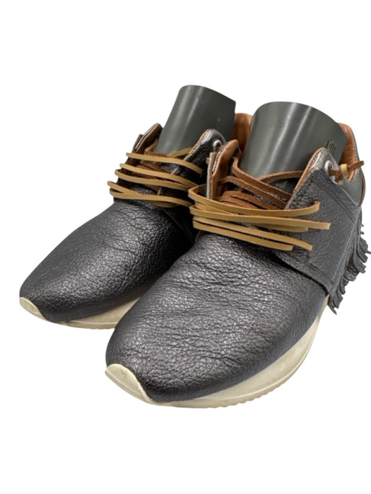 Esse Ut Esse Shoe Size 38 Gunmetal & Brown Leather Upper Metallic Sneakers Gunmetal & Brown / 38