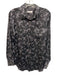 Equipment Femme Size M Black & White Silk Floral Illustration Long Sleeve Top Black & White / M