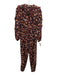 Ulla Johnson Size 2 Navy Blue & Orange Cotton Floral Drawstring Waist Jumpsuit Navy Blue & Orange / 2