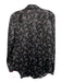 Equipment Femme Size M Black & White Silk Floral Illustration Long Sleeve Top Black & White / M