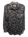 Equipment Femme Size M Black & White Silk Floral Illustration Long Sleeve Top Black & White / M