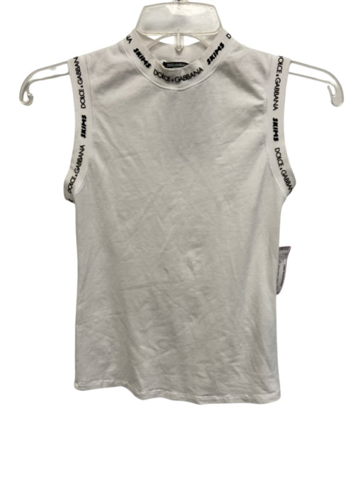 Dolce & Gabbana x Skims Size S White & Black Cotton Blend Sleeveless Logo Top White & Black / S