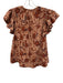 Ulla Johnson Size 6 Orange, Red & Cream cotton velvet Floral Paisley Top Orange, Red & Cream / 6