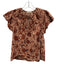 Ulla Johnson Size 6 Orange, Red & Cream cotton velvet Floral Paisley Top Orange, Red & Cream / 6