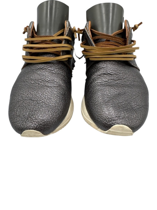 Esse Ut Esse Shoe Size 38 Gunmetal & Brown Leather Upper Metallic Sneakers Gunmetal & Brown / 38