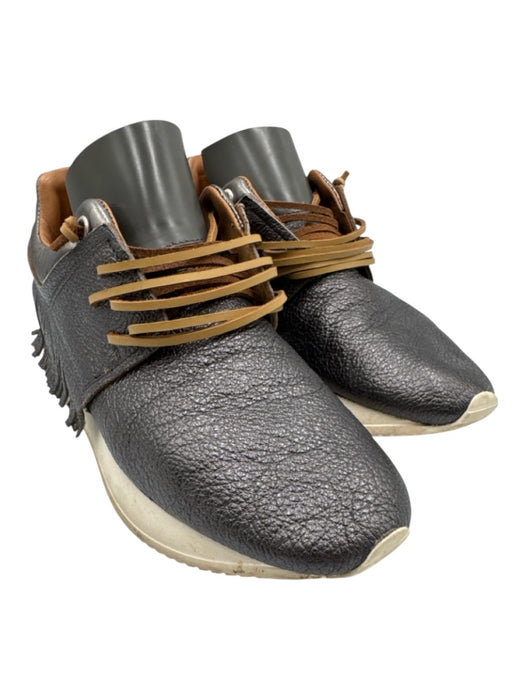 Esse Ut Esse Shoe Size 38 Gunmetal & Brown Leather Upper Metallic Sneakers Gunmetal & Brown / 38