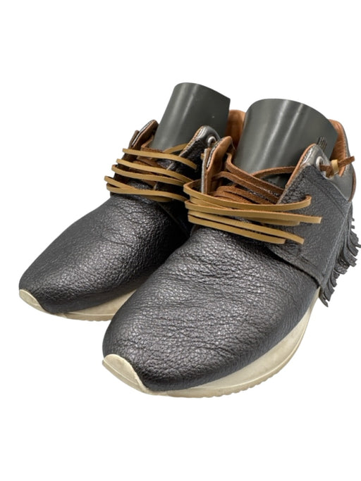 Esse Ut Esse Shoe Size 38 Gunmetal & Brown Leather Upper Metallic Sneakers Gunmetal & Brown / 38