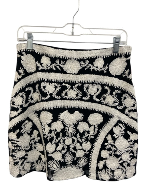 Lauren Ralph Lauren Size 4 Black & White Cotton Blend Mesh Overlay Mini Skirt Black & White / 4