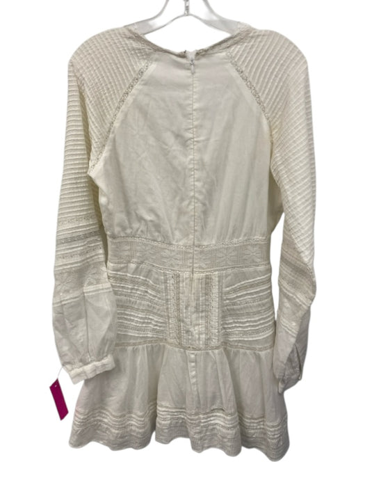 Veronica Beard Size Est S White Cotton Pintuck Pleats Long Balloon Sleeve Dress White / Est S