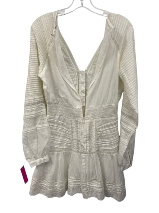 Veronica Beard Size Est S White Cotton Pintuck Pleats Long Balloon Sleeve Dress White / Est S