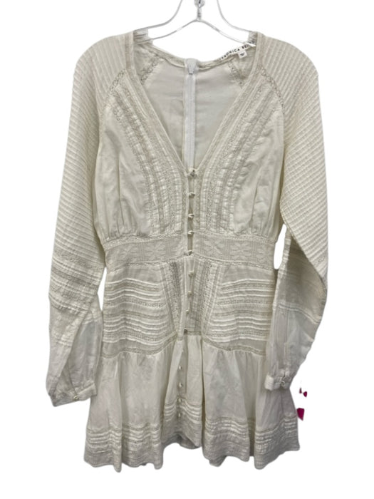 Veronica Beard Size Est S White Cotton Pintuck Pleats Long Balloon Sleeve Dress White / Est S