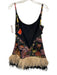 La Double J Size S Black & Multi Polyester & Ostrich Sequined Floral Dress Black & Multi / S