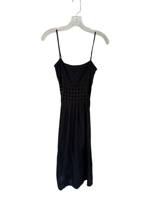 Solid & Striped Size M Black Cotton Spaghetti Strap Circle Cut Out Maxi Dress Black / M