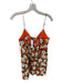 Alice & Olivia Size 8 Orange & Green Linen & Cotton Spaghetti Strap Bow Dress Orange & Green / 8