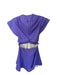 A.L.C. Size 6 Purple Vegan Leather Cap Sleeve Cut Outs Twist Back Zip Dress Purple / 6