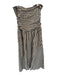 Peppermayo Size L Brown & White Cotton Strapless Gingham Ruched Sides Maxi Dress Brown & White / L