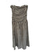 Peppermayo Size L Brown & White Cotton Strapless Gingham Ruched Sides Maxi Dress Brown & White / L