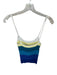 Staud Size M Yellow & Blue Viscose Spaghetti Strap Striped Ribbed Cropped Top Yellow & Blue / M