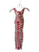 Young Fab & Broke Size M Tan & Red Cotton Blend Racerback Tie Dye Ribbed Dress Tan & Red / M