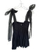 Reformation Size 8 Black Organic Cotton Tie Straps Bubble Hem Dress Black / 8