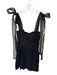 Reformation Size 8 Black Organic Cotton Tie Straps Bubble Hem Dress Black / 8