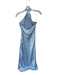 Hello Molly Size M Sky Blue Polyester Keyhole Halter Neck Open Back Maxi Gown Sky Blue / M