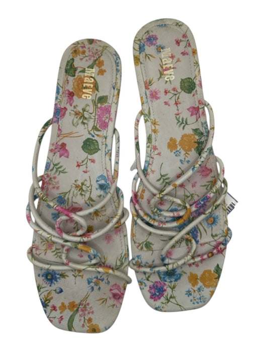 Maeve Shoe Size 10 Gray & multi Leather Botanical Strapy Square Toe Sandals Gray & multi / 10