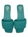 Vince Camuto Shoe Size 10 Teal Leather Braided Square Toe Mule Sandals Teal / 10