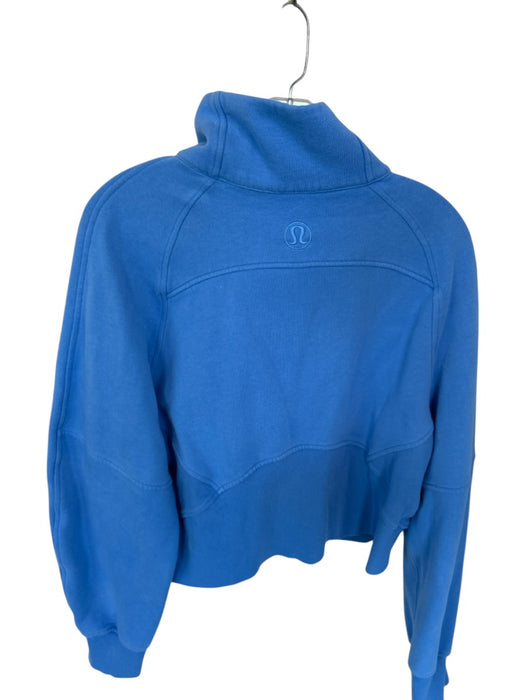 Lululemon Size M/L Cornflower Blue Cotton Blend Half Zip Cropped Athletic Jacket Cornflower Blue / M/L