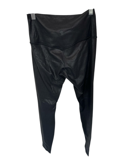Lululemon Size 6 Black Nylon Blend High Waist Metallic Athletic Leggings Black / 6
